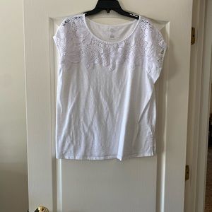 St. John’s Bay White Short Sleeve Blouse- Size XL